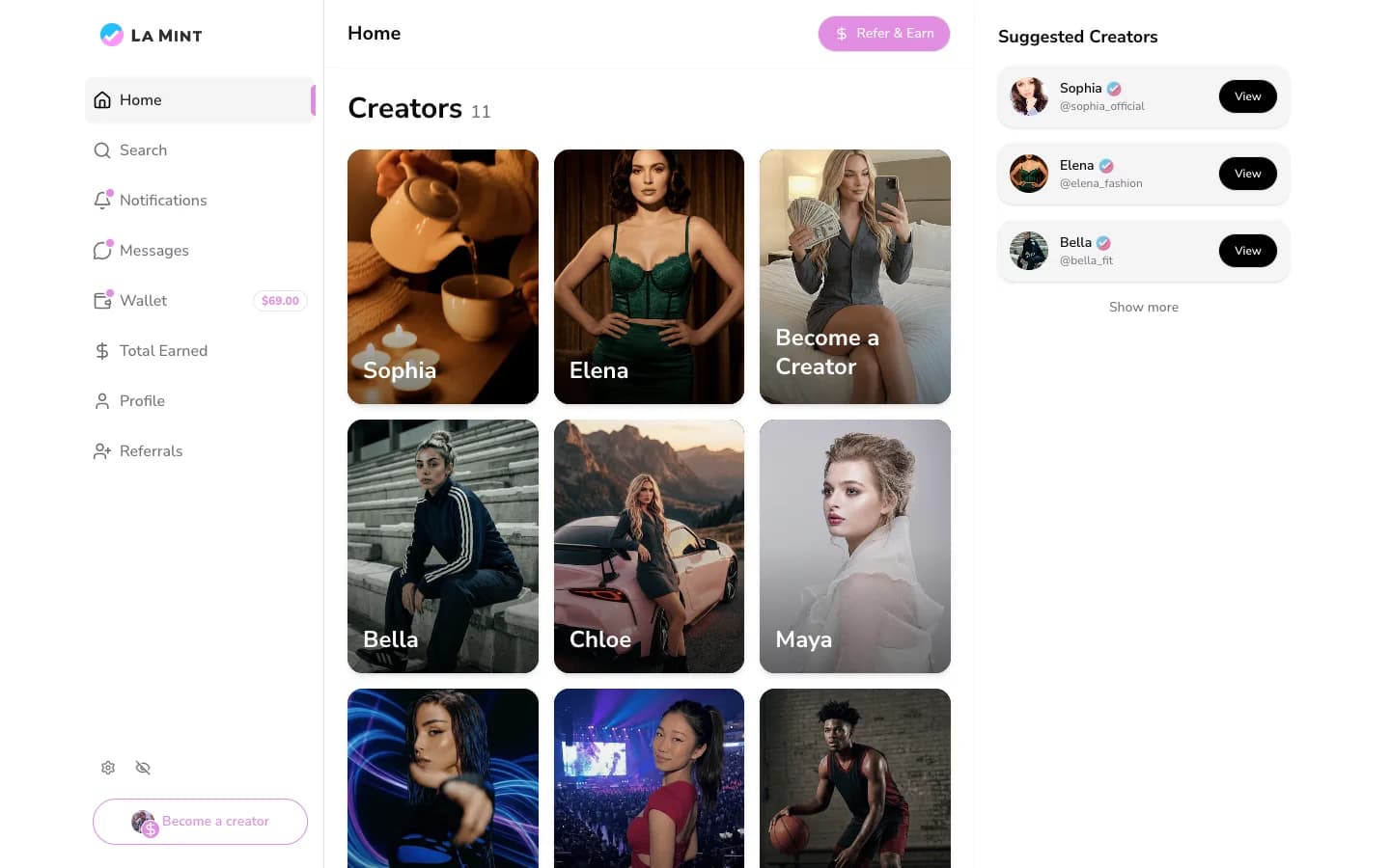 Lamint, Creator platform · Concept to launch